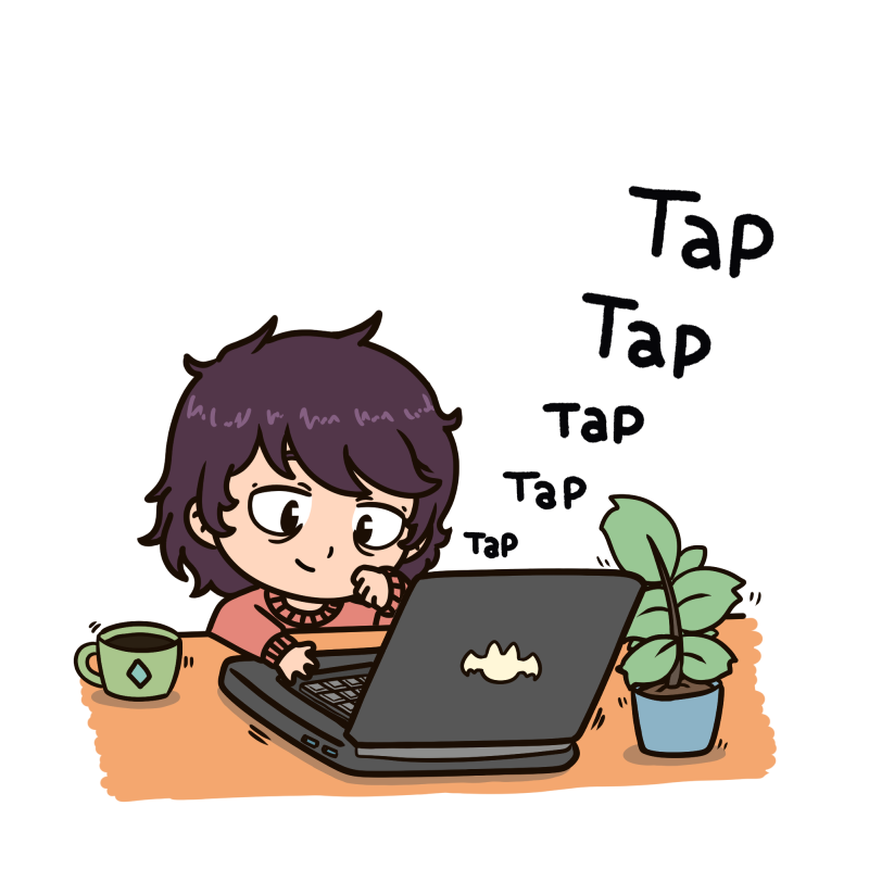 Calimélo tapant frénétiquement sur un clavier